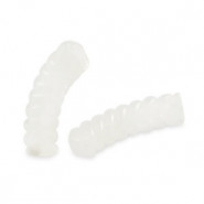 Acrylic Tube Twisted bead 33x8mm Transparent white